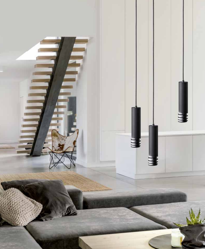 GEALUCE Sospensione in metallo satinato bianco-nero. Diffusore in acrilico. 1XGU10 non incl. EMILY GEALUCE Sospensione in metallo satinato bianco-nero. Diffusore in acrilico. 1XGU10 non incl. EMILY